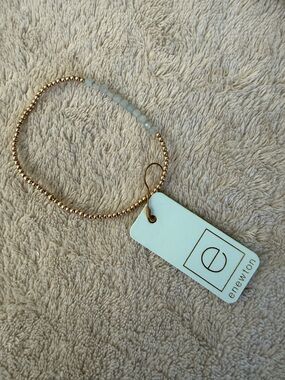 enewton Gold Bead Bracelet with Pale Blue Faceted Accents